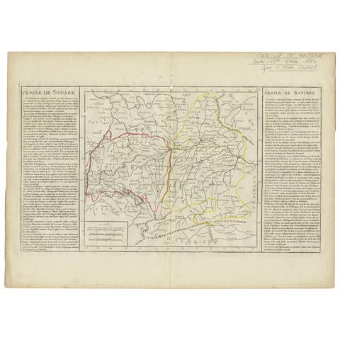 Antique Map of Swabia by Clouet, '1787'