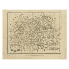 Antique Map of Switzerland by Barlow, 1807