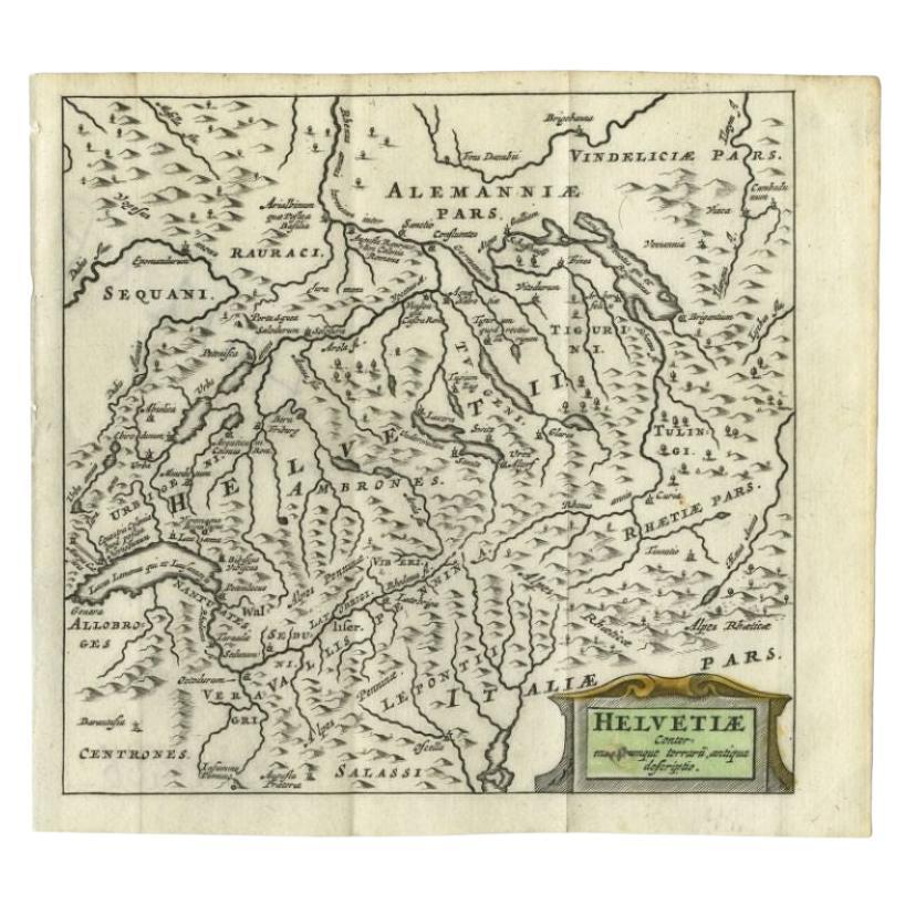 Antique Map of Switzerland by Cluver, 1685
