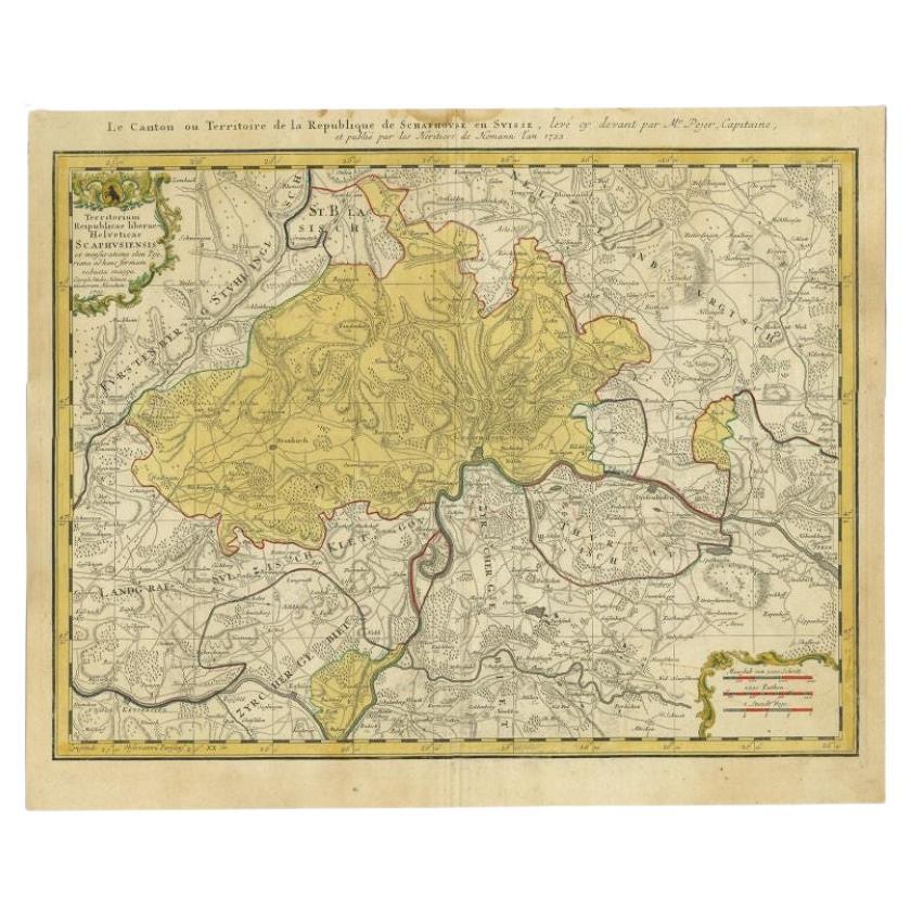 Antique Map of Switzerland by Homann, 1753 For Sale