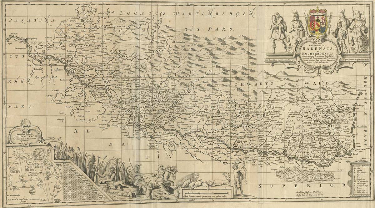 Antique Map of Switzerland by J. van Waesbergen, circa 1680