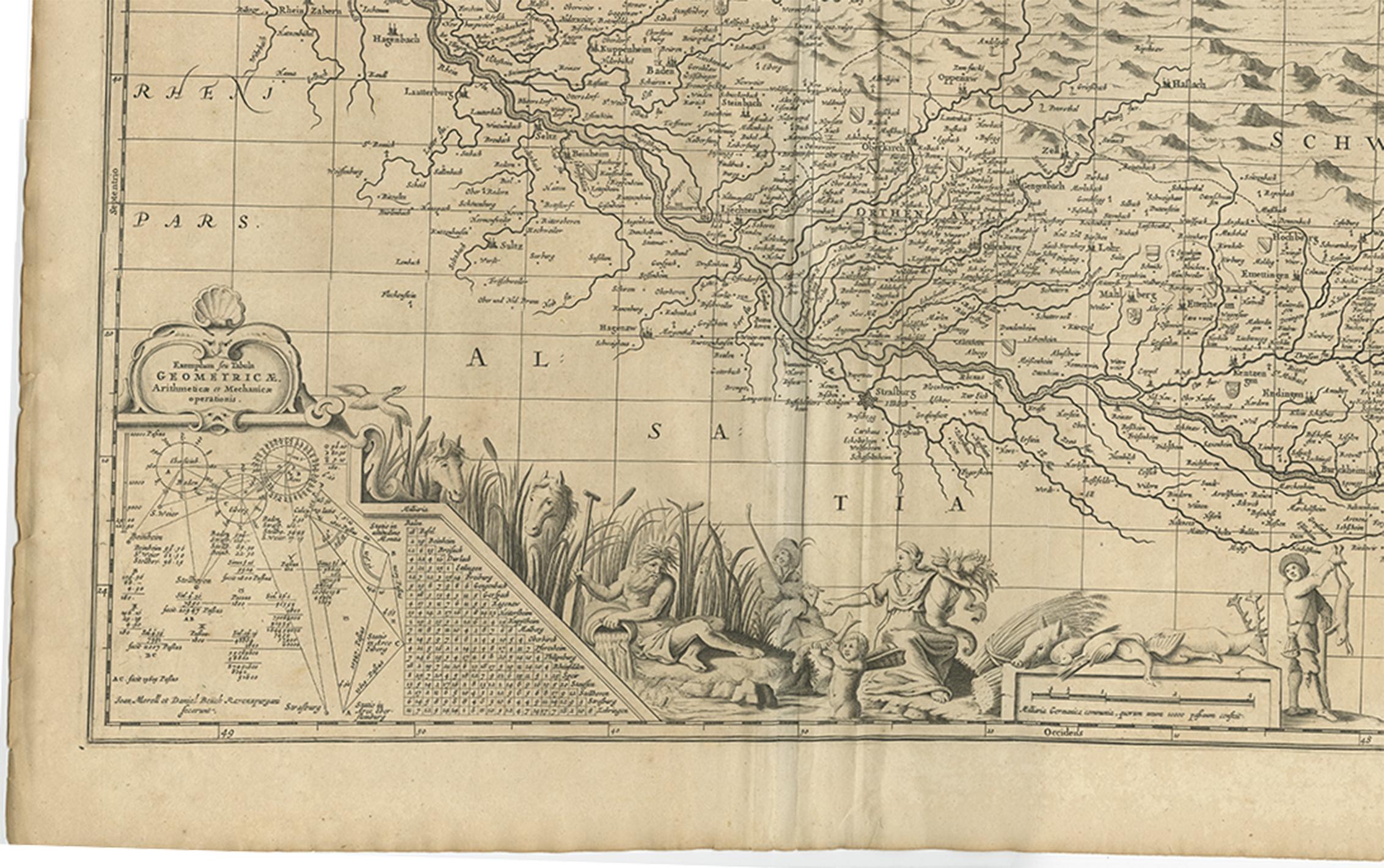 17th Century Antique Map of Switzerland by J. van Waesbergen, circa 1680 For Sale