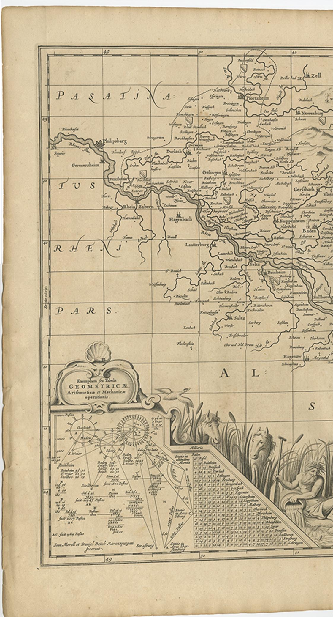 Paper Antique Map of Switzerland by J. van Waesbergen, circa 1680 For Sale