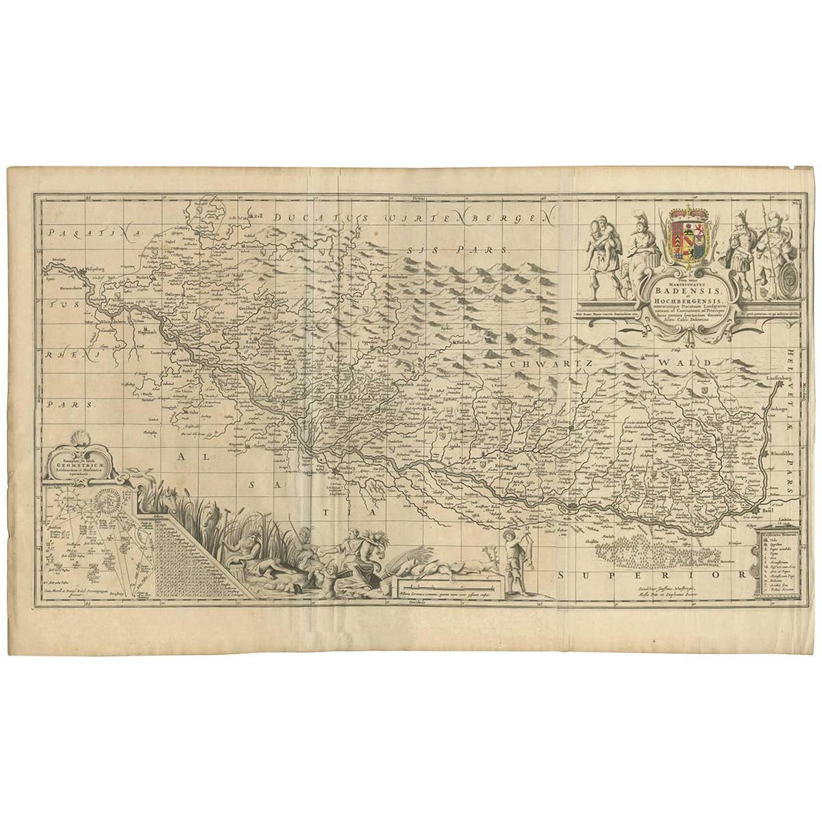 Antique Map of Switzerland by J. van Waesbergen, circa 1680