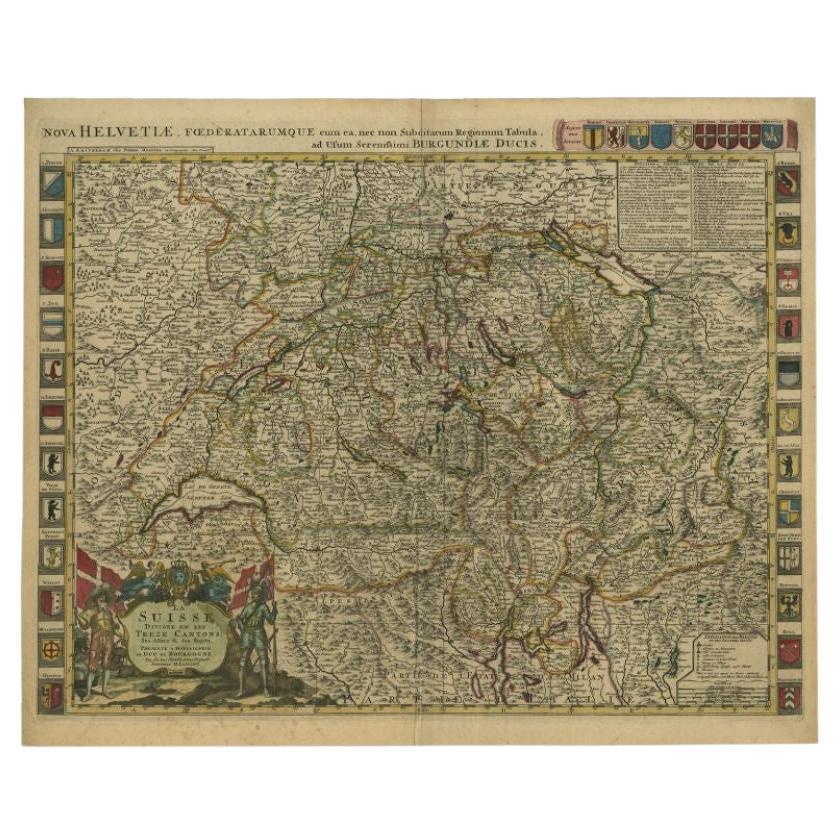 Antique Map of Switzerland by Jaillot, c.1705