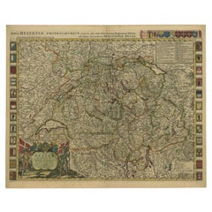 Carte ancienne de la Suisse par Jaillot, vers1705