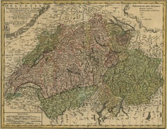 Mappa antica della Svizzera di J. B. J. B. Homann, 1751