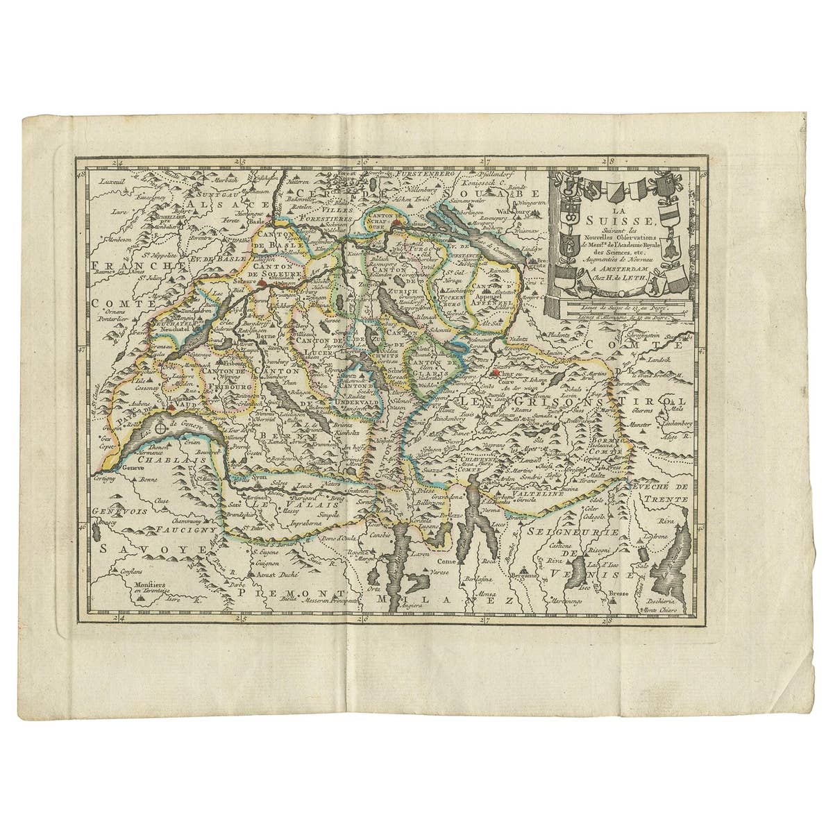 Antique Map of Switzerland by Keizer & de Lat, 1788