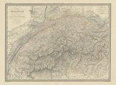 Antique Map of Switzerland by Lapie, 1842