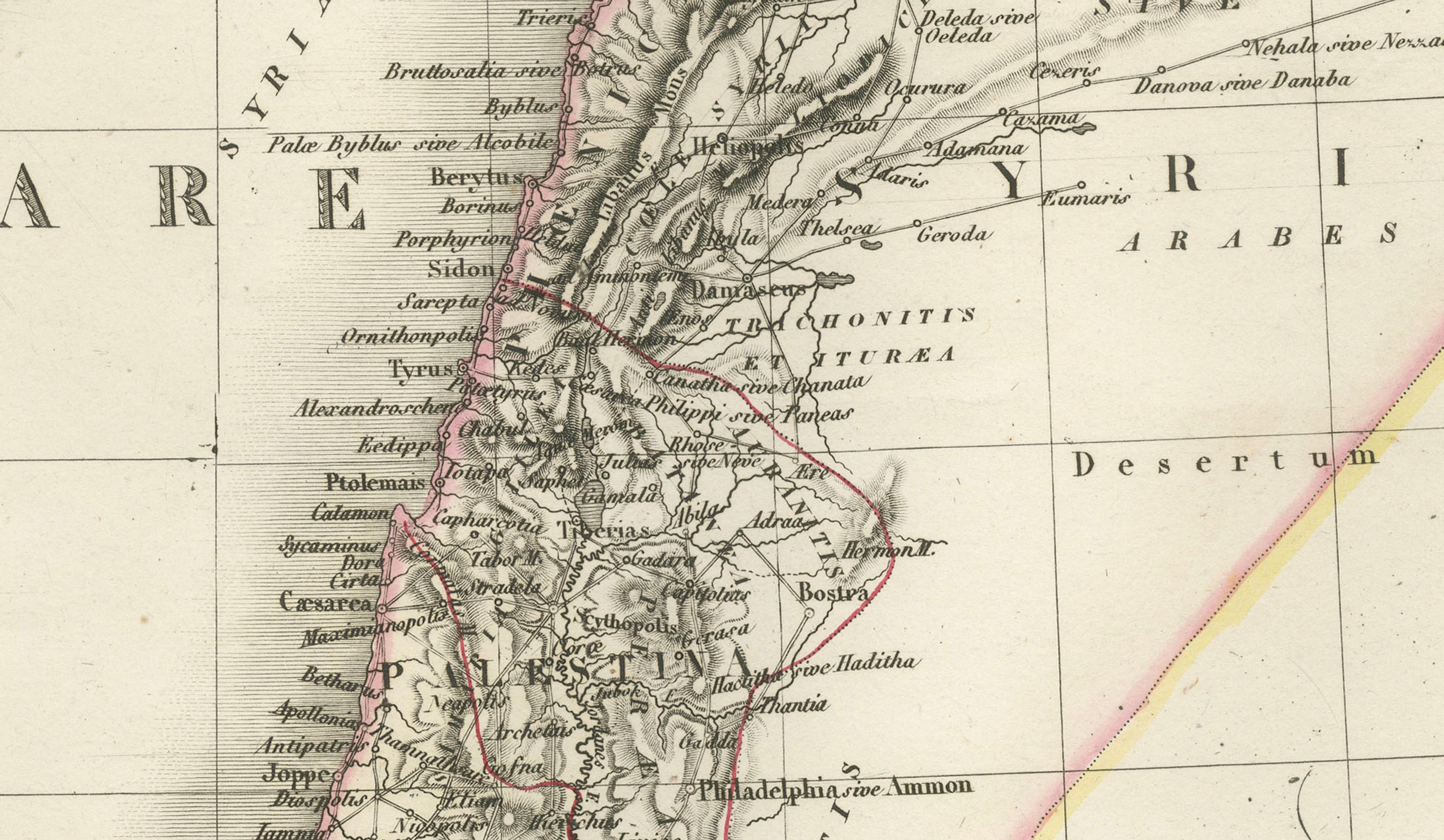 Antique Map of Syria, Egypt and the Nile Delta – Lapie, 1838