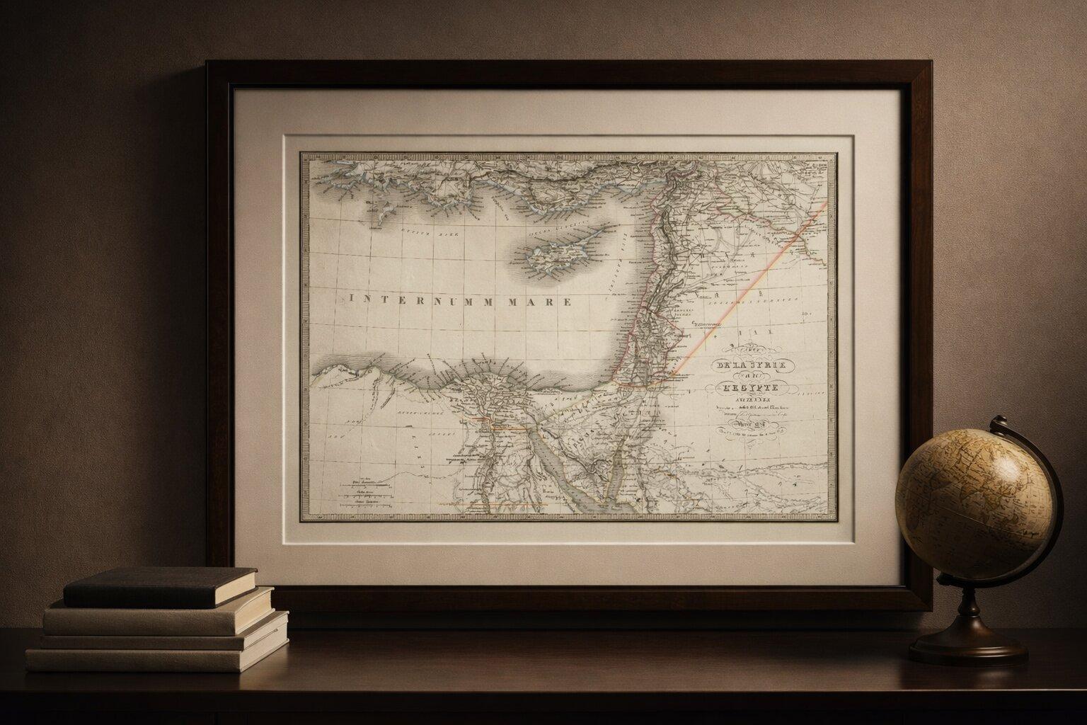 Antique Map of Syria, Egypt and the Nile Delta – Lapie, 1838
