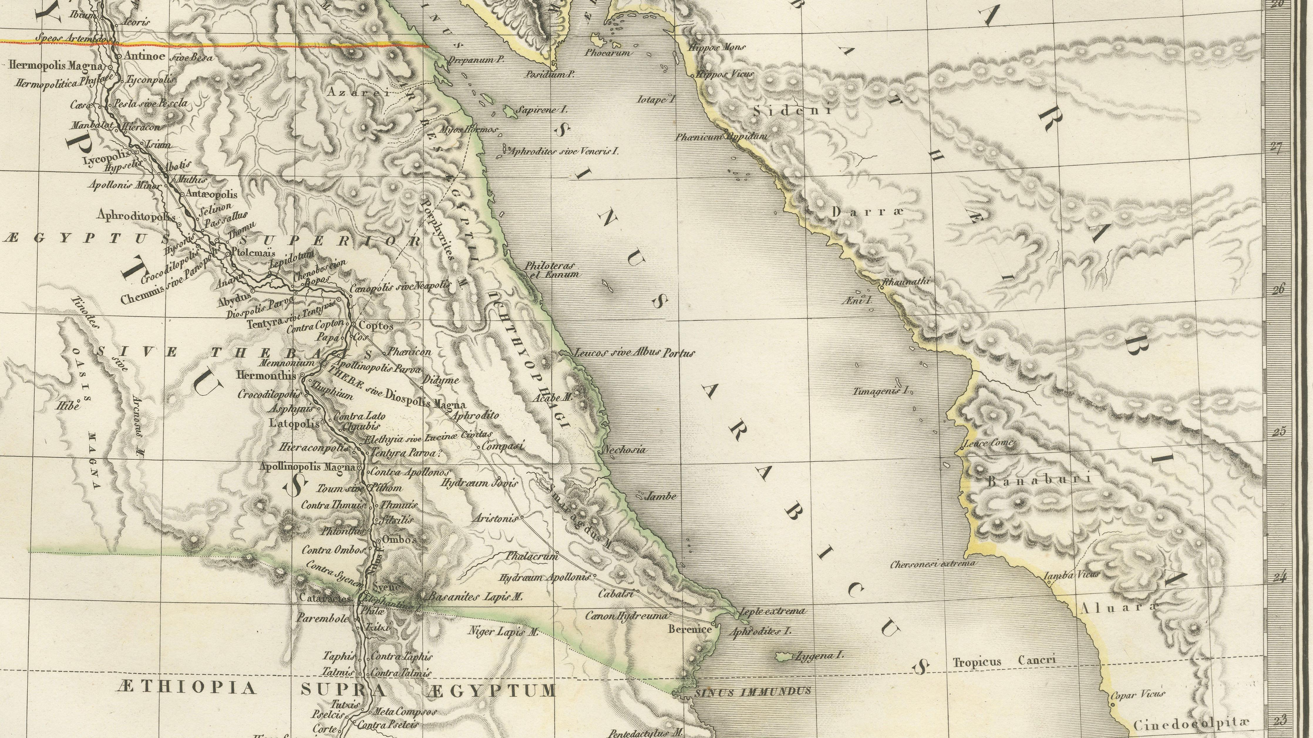 Antique Map of Syria, Egypt and the Nile Delta – Lapie, 1838