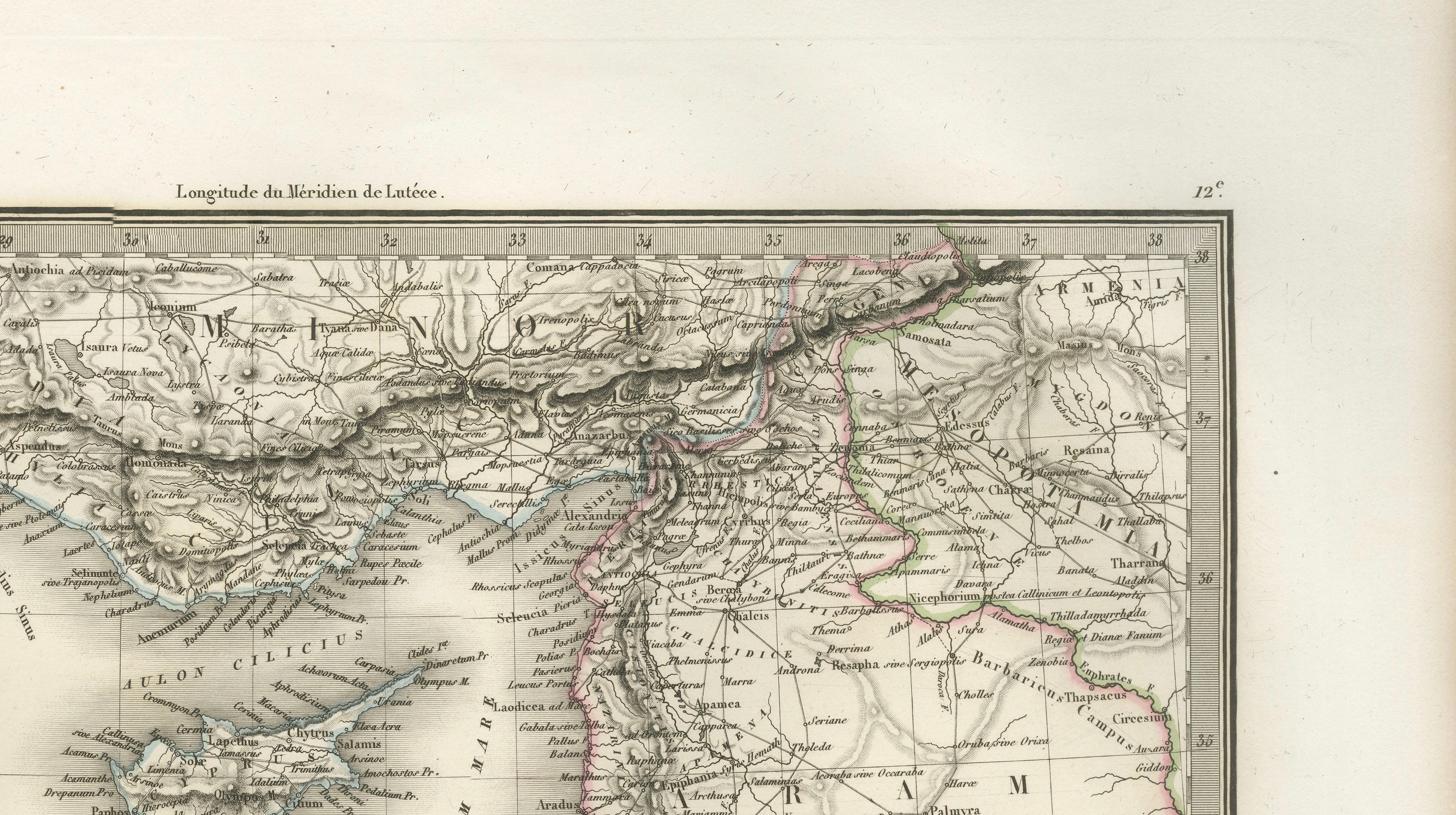 Antique Map of Syria, Egypt and the Nile Delta – Lapie, 1838