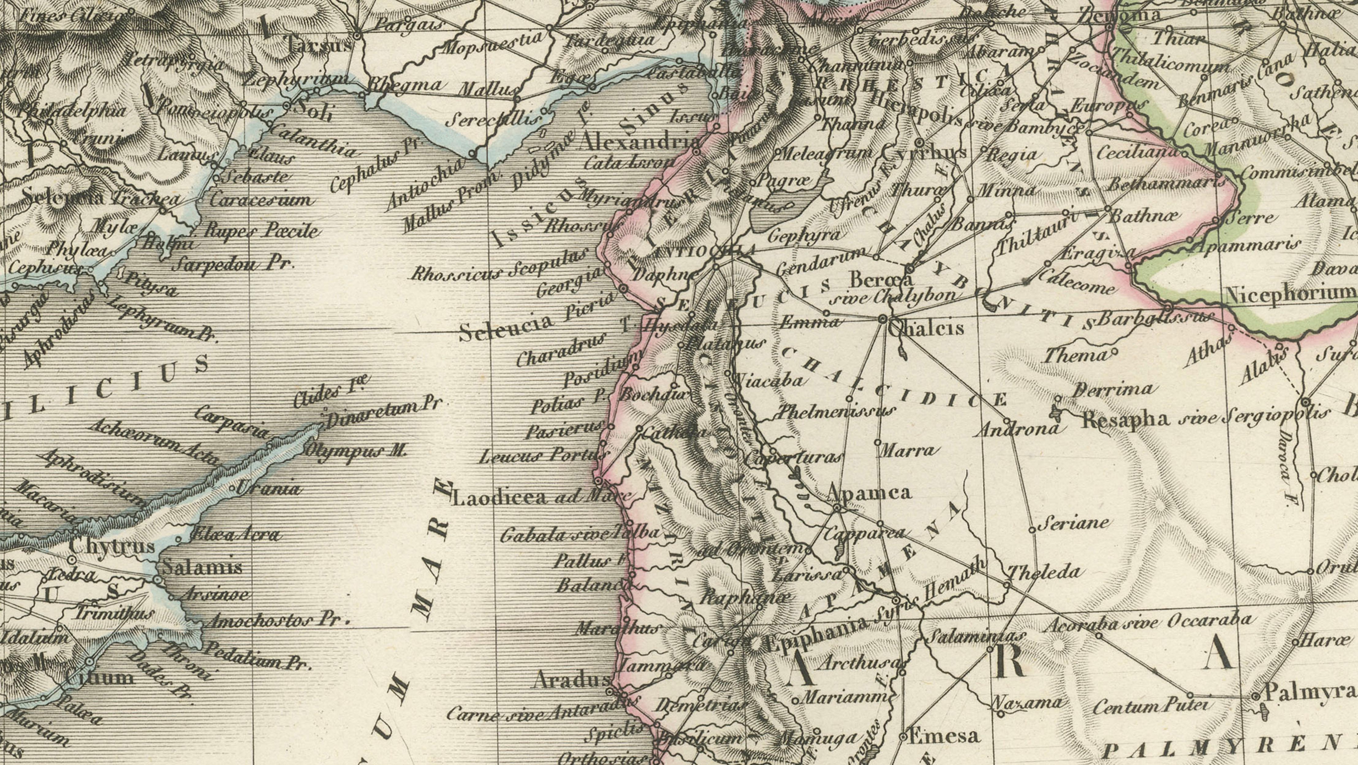 Antique Map of Syria, Egypt and the Nile Delta – Lapie, 1838
