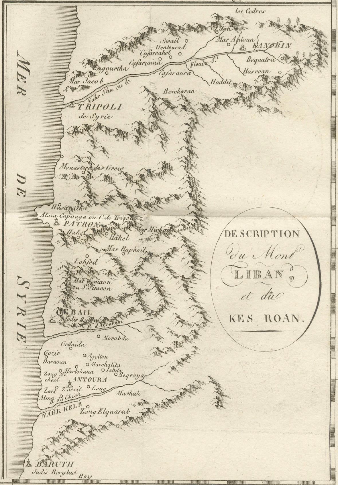 Antike Karte von Syrien, dem Berg Libanon und Palästina - um 1760 im Angebot 1