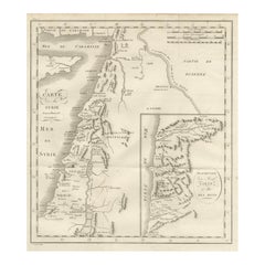 Carta geografica antica della Siria, del Monte Libano e della Palestina - 1760 circa