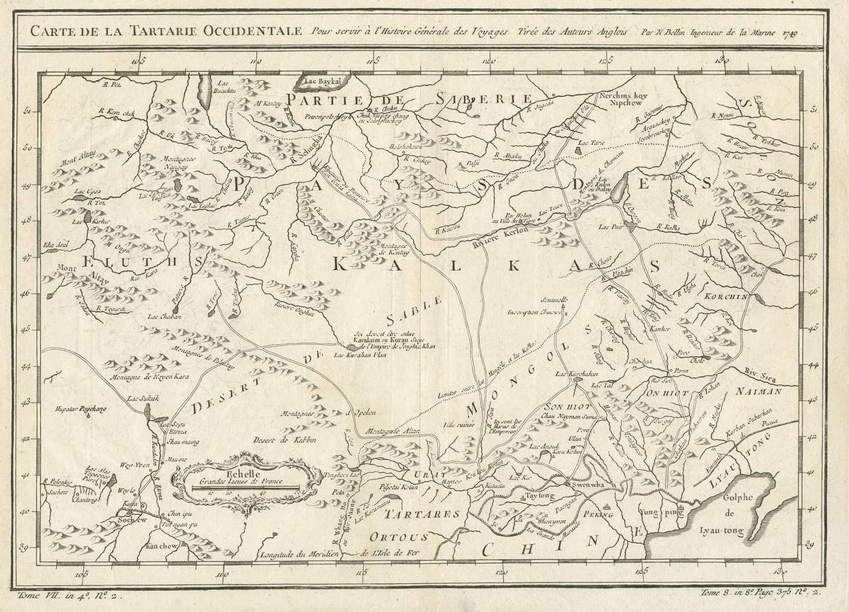 Antique Map of Tartary and Northeast Asia by Bellin, circa 1750