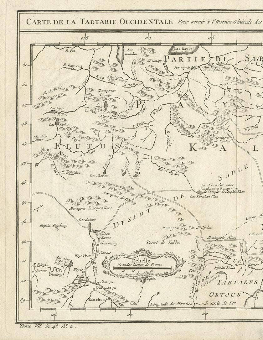 Antique Map of Tartary and Northeast Asia by Bellin, circa 1750