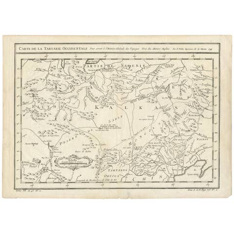 Antique Map of Tartary and Northeast Asia by Bellin, circa 1750