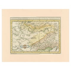 Mapa antiguo de Tartaria y el Noreste de Asia coloreado a mano
