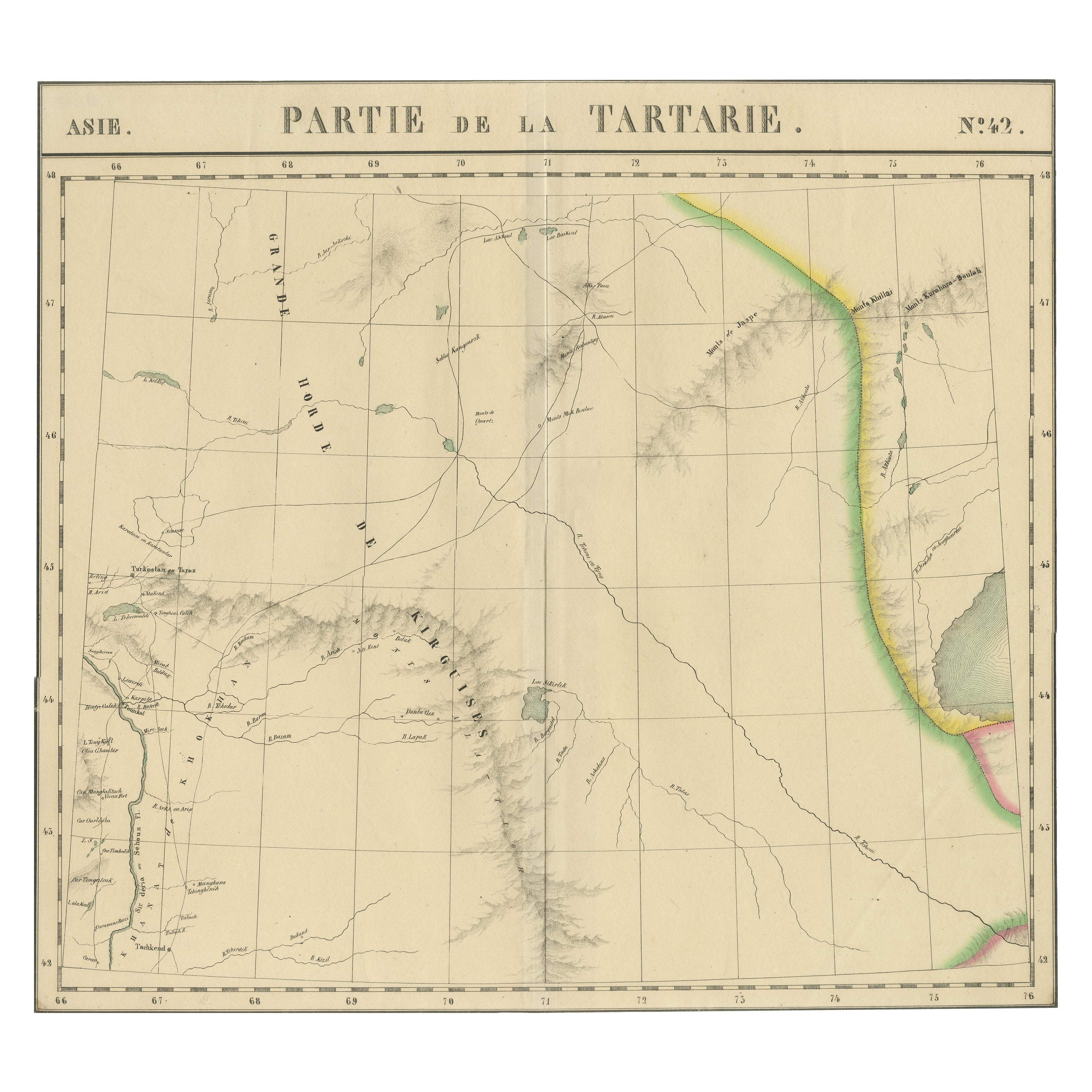 Antique Map of Tartary – Hand-Colored Lithograph of Central Asia, 1827