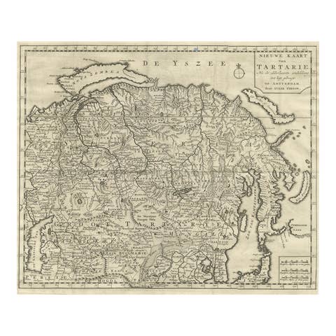 Antique Map of Tartary, Siberia & China – Tirion, Amsterdam c.1730