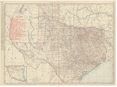 Antique Map of Texas, The Lone Star State, Rand McNally, 1899