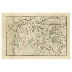 Carte ancienne de la rivière Adour, près de la baie de Bayonne, France