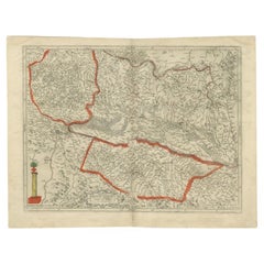 Antique Map of the Alsace Region of France by Hondius, c.1630