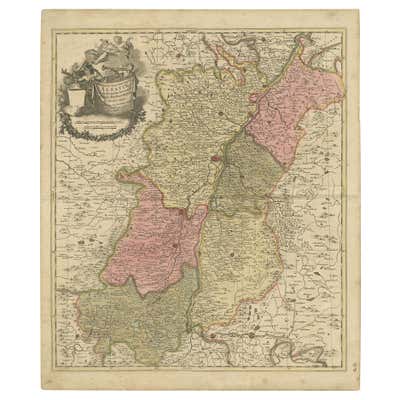 Antique Map of the Berry Region of France, circa 1670 at 1stDibs