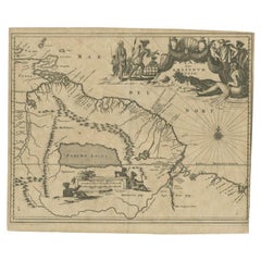 Carte ancienne de la rivière Amazone et de ses environs par Ogilby, vers 1672