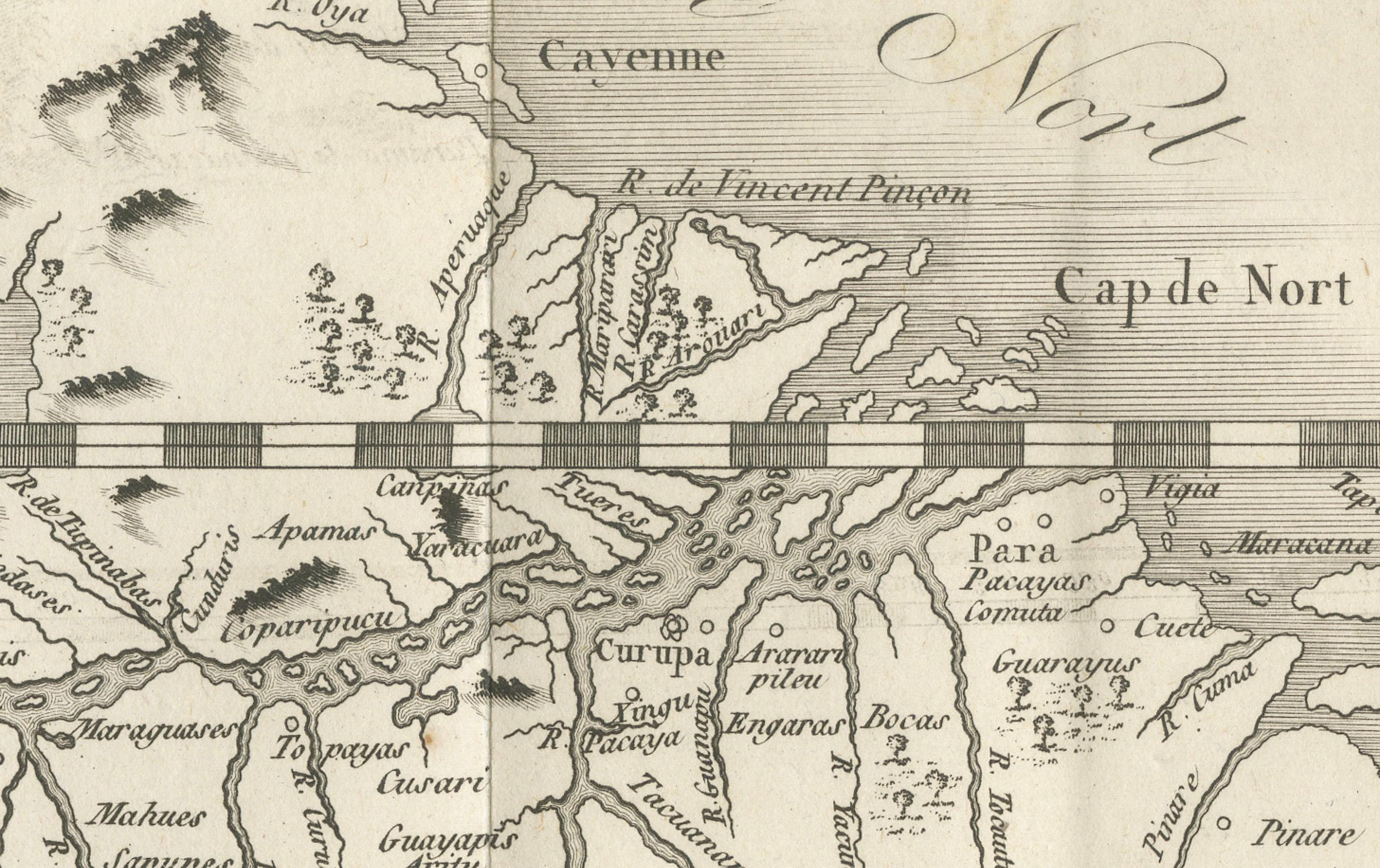 Engraved Antique Map of the Amazon River – Maragnon or River of the Amazons, c.1760 For Sale