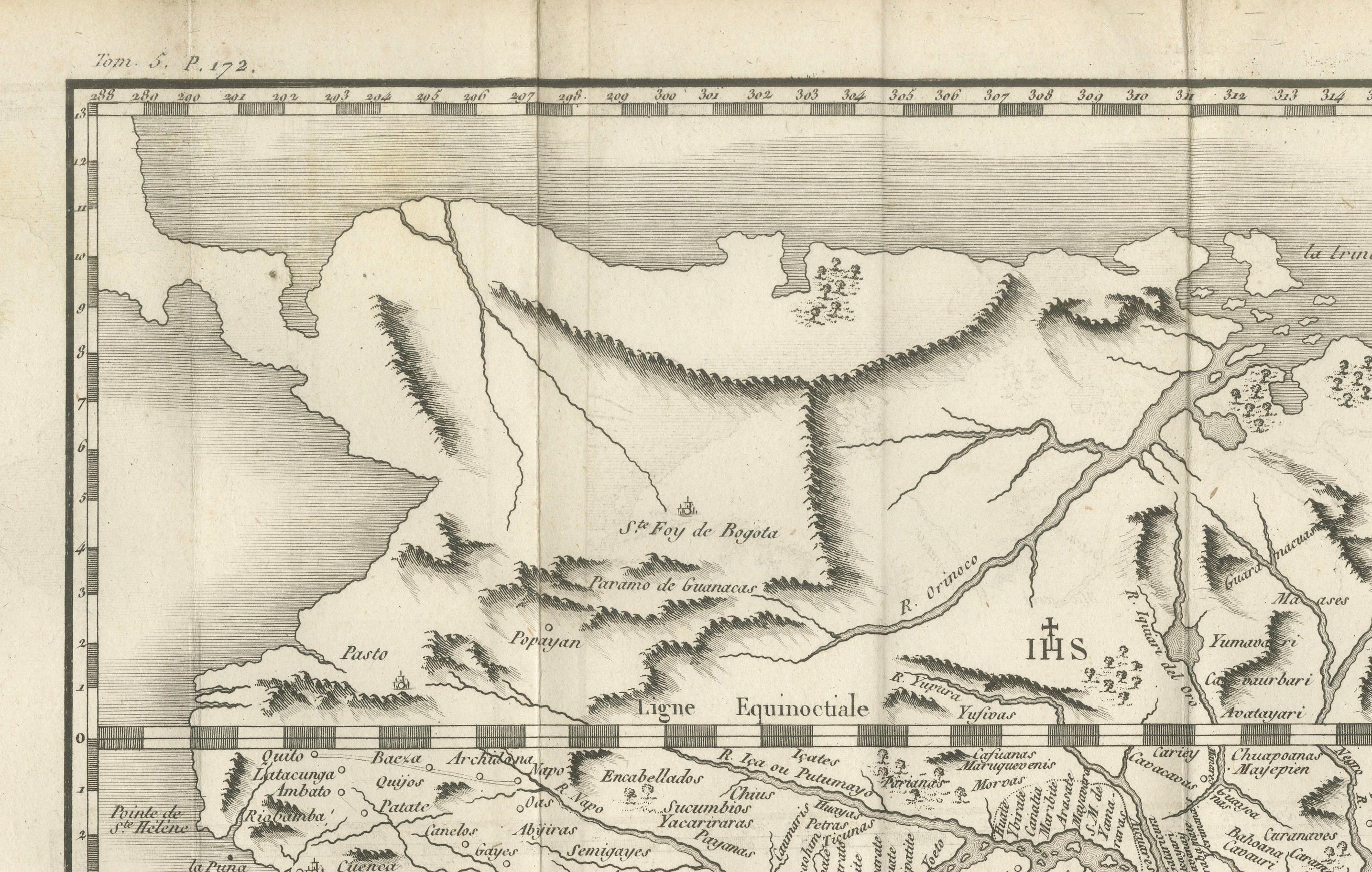 Antique Map of the Amazon River – Maragnon or River of the Amazons, c.1760 In Good Condition For Sale In Langweer, NL