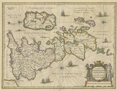 Antique Map of the Ancient British Isles by Janssonius, circa 1640
