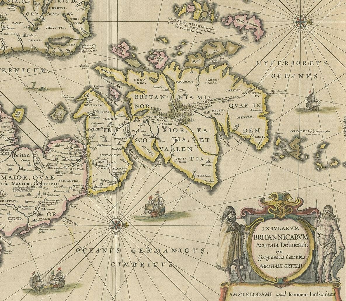 Antique Map of the Ancient British Isles by Janssonius, circa 1640