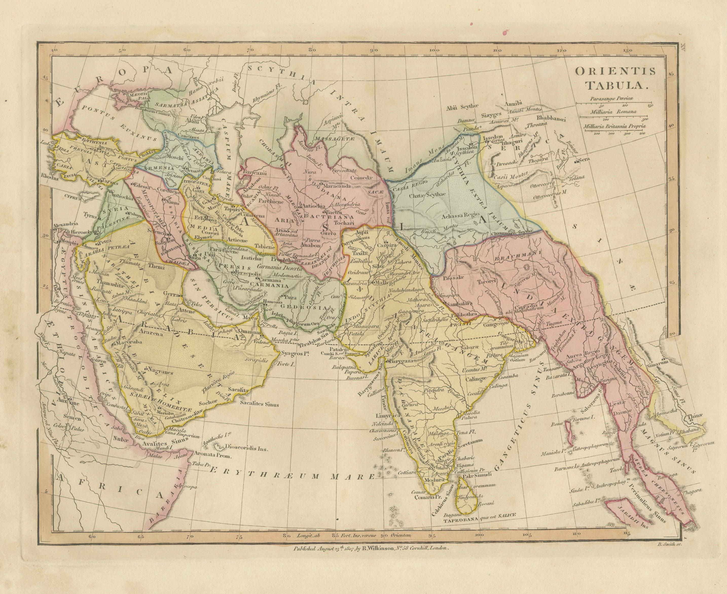 Antique Map of the Ancient Middle East & India – Wilkinson Orientis Tabula, 1807