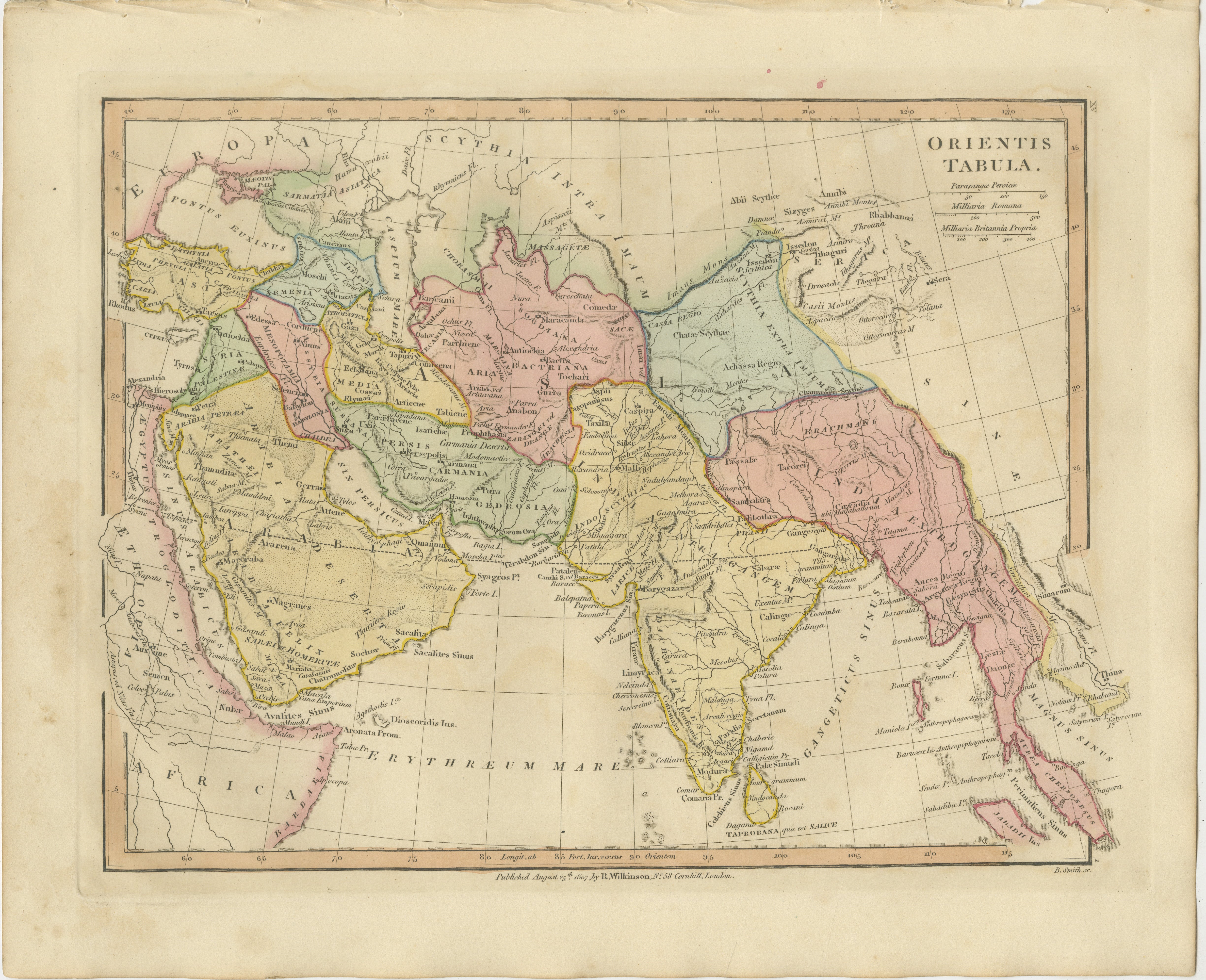 Antique Map of the Ancient Middle East & India – Wilkinson Orientis Tabula, 1807