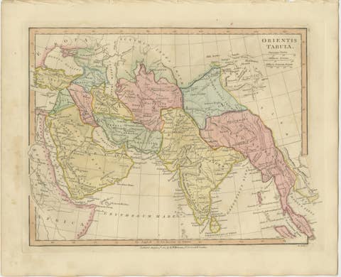 Antique Map of the Ancient Middle East & India – Wilkinson Orientis Tabula, 1807