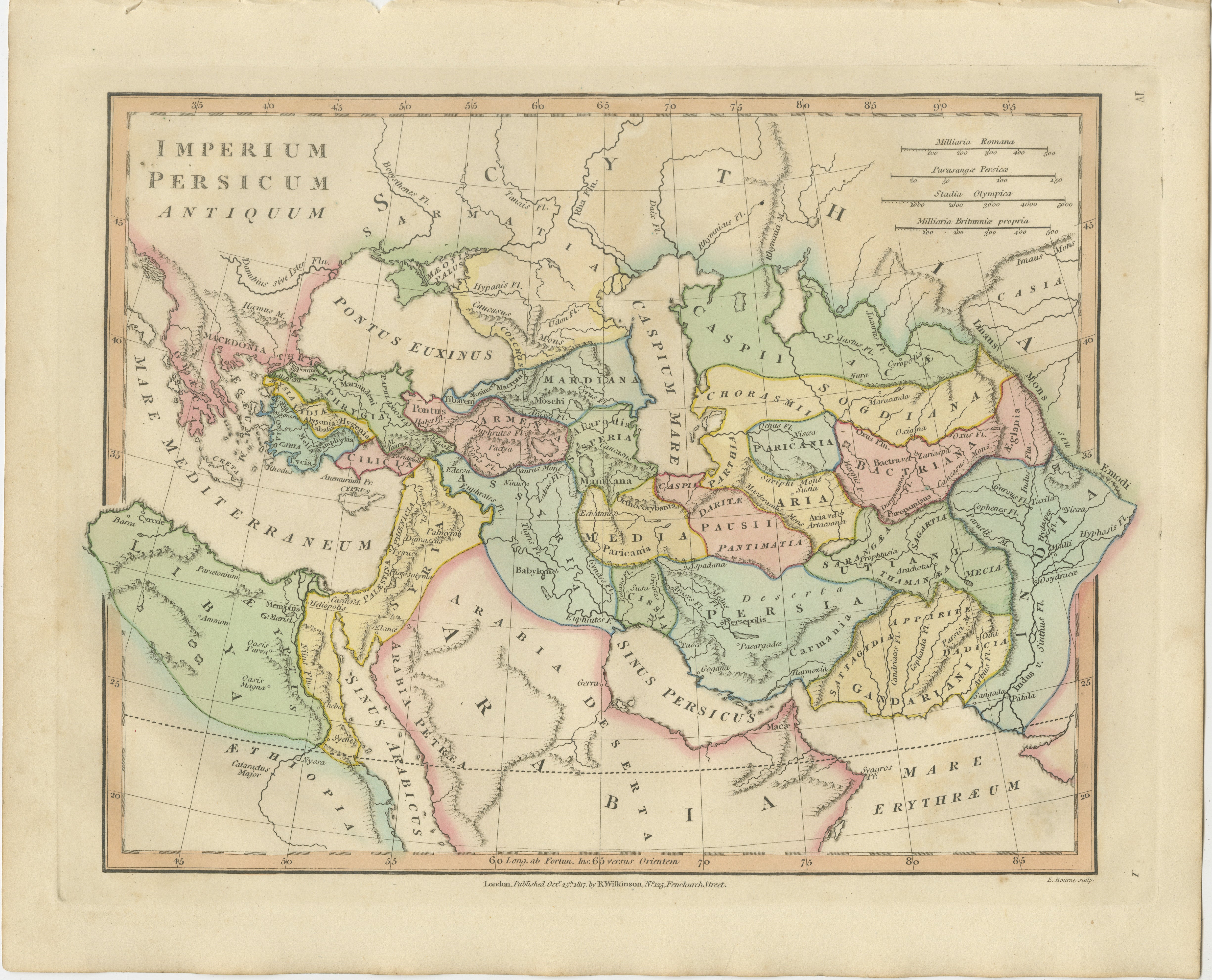 Antique Map of the Ancient Persian Empire – Imperium Persicum, 1817