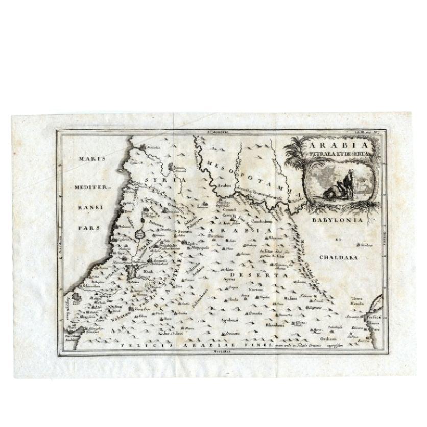 Carte ancienne du désert d'Arabie par Cellarius, 1731