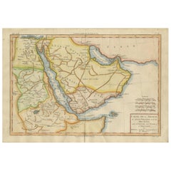 Carte ancienne de la péninsule arabe par Bonne, vers 1780