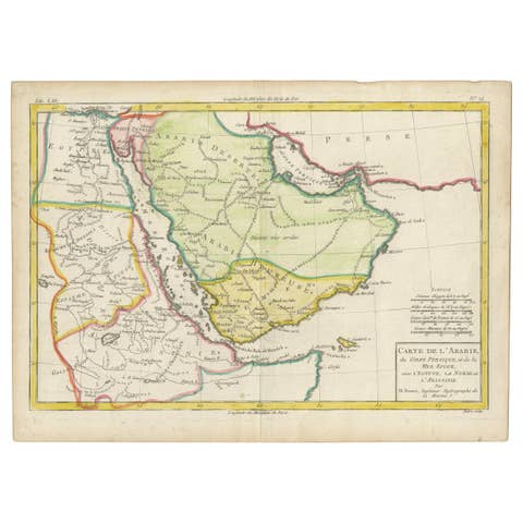 Antique Map of the Arabian Peninsula by Bonne 'c.1780'
