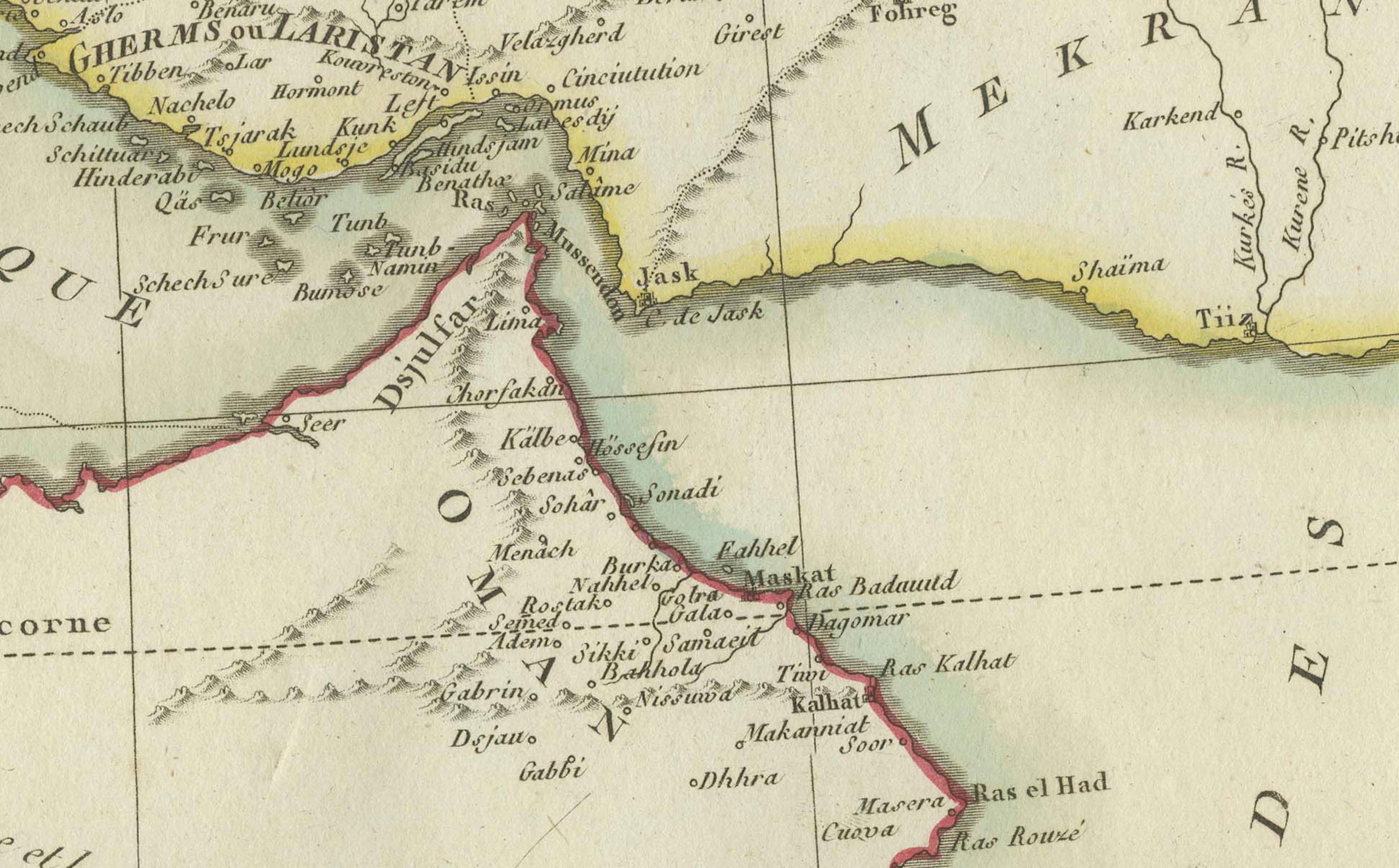 Early 19th Century Antique Map of the Arabian Peninsula by Pierre Antoine Tardieu (1784-1869)