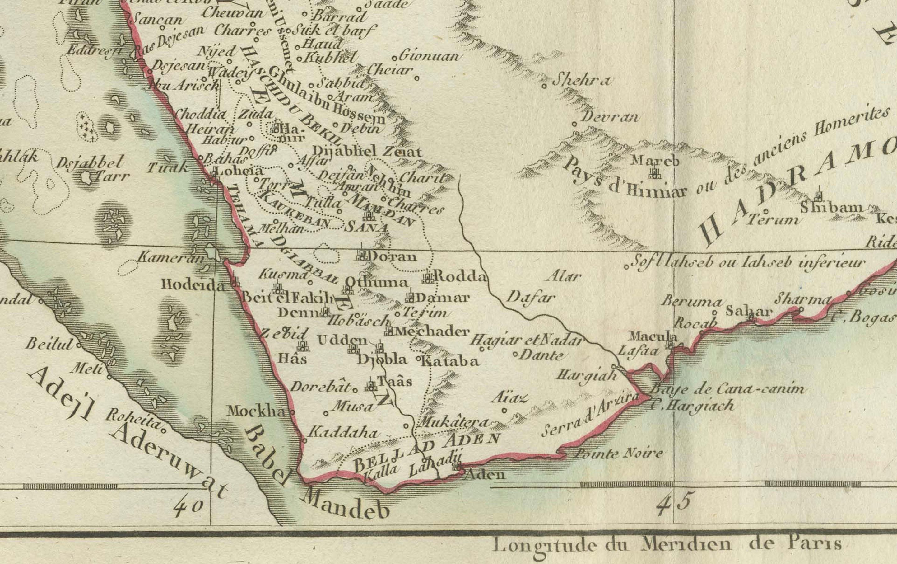 Antique Map of the Arabian Peninsula by Pierre Antoine Tardieu (1784-1869) 1