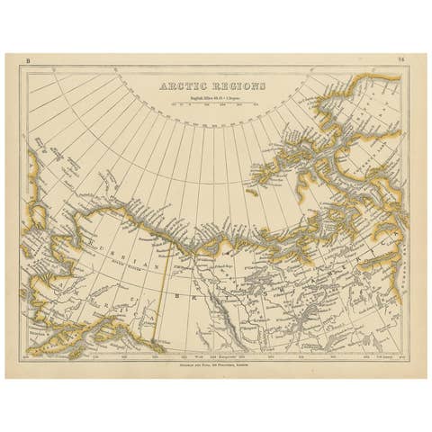 Antique Map of the Arctic Regions by Lowry '1852'