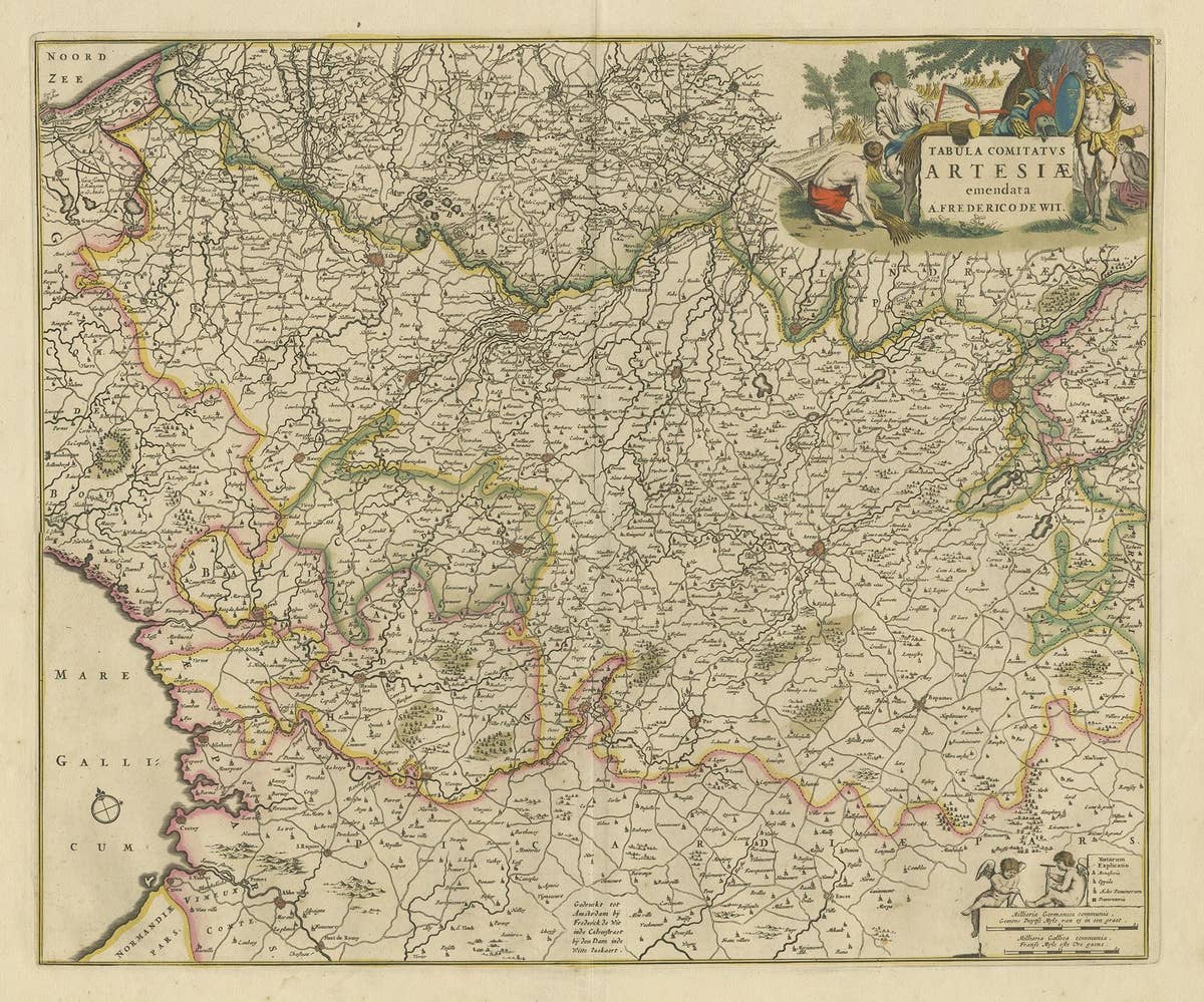 Antique Map of the Artois Region 'France' by F. de Wit, circa 1680