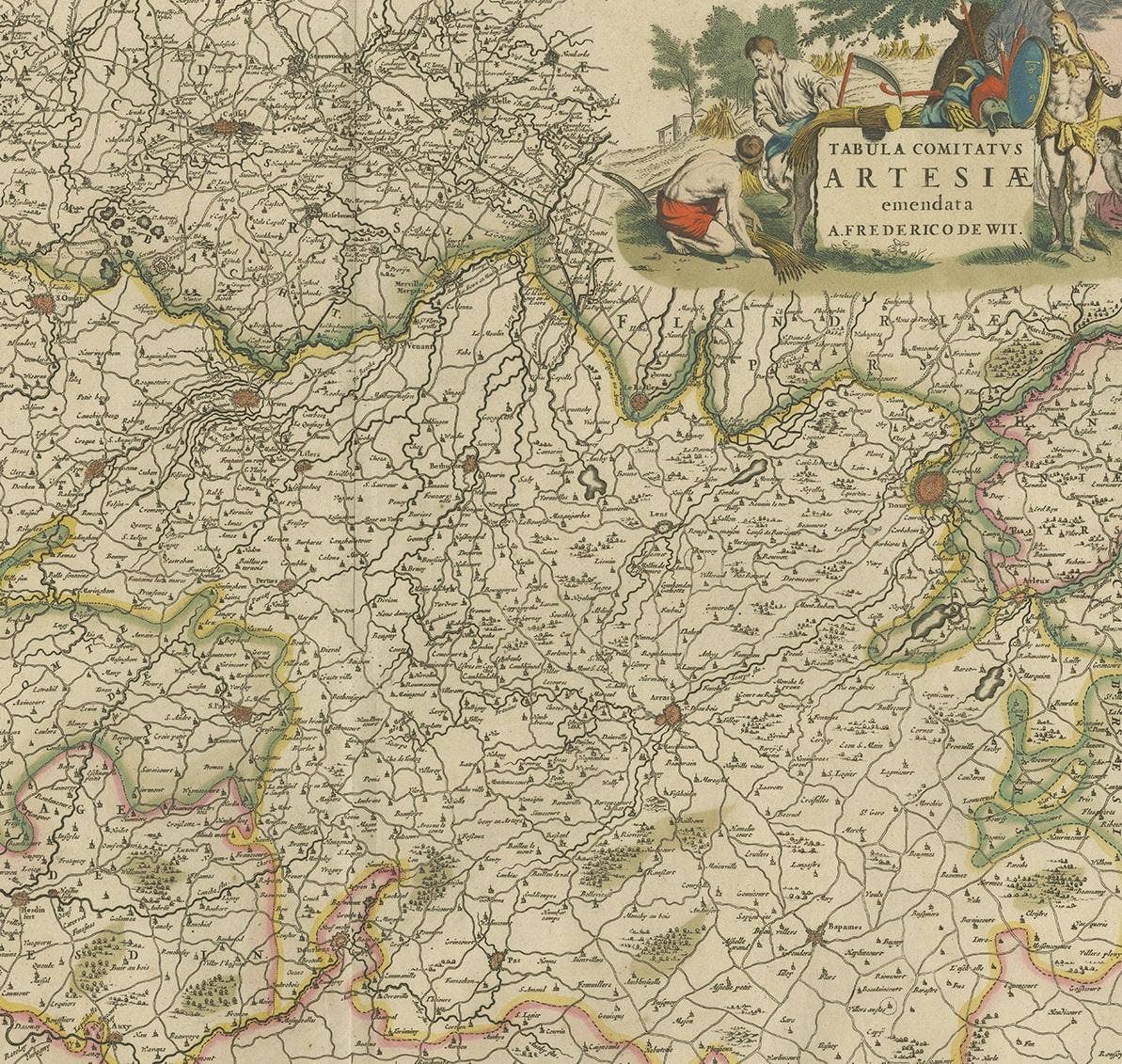 Antique Map of the Artois Region 'France' by F. de Wit, circa 1680