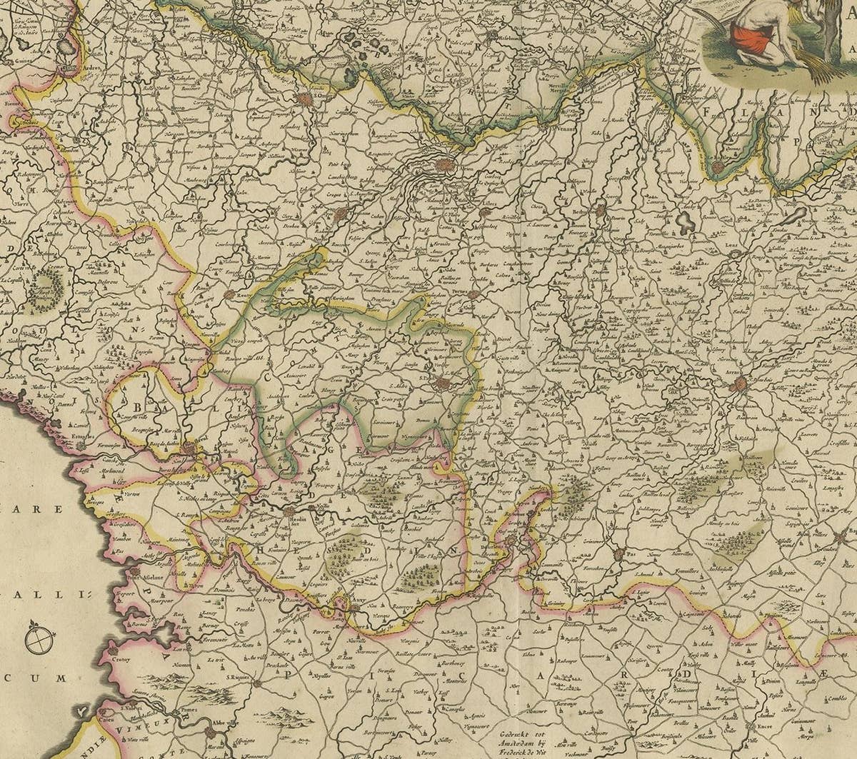 Antique Map of the Artois Region 'France' by F. de Wit, circa 1680