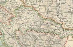 Antique Map of the Austro-Hungarian Monarchy, 1903, with Colorful Borderlines