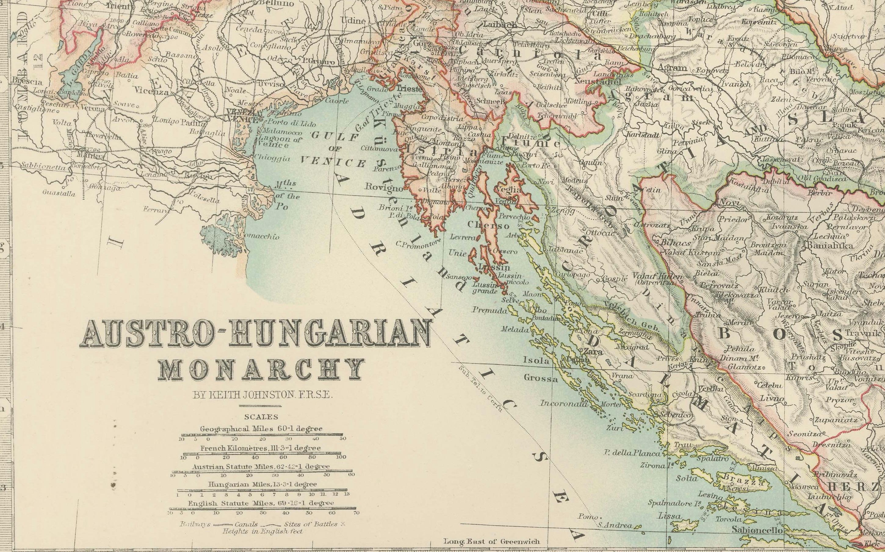 Carte ancienne de la monarchie austro-hongroise, 1903, avec des frontières colorées en vente 2